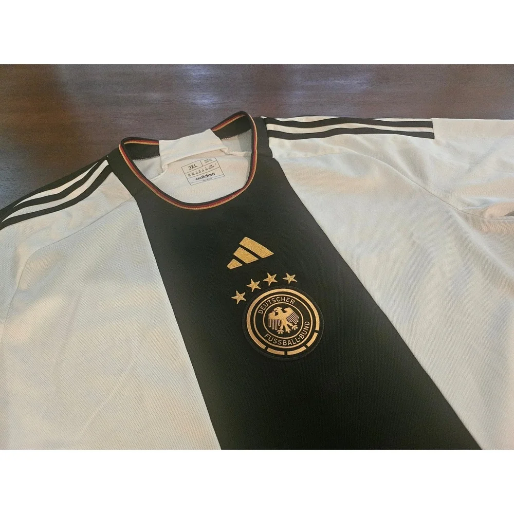 Adidas Germany Home Jersey Mens 3XL White Black 2022 World Cup Soccer Shirt